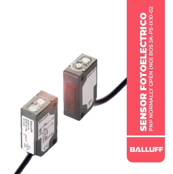 BOS0125 SENSOR FOTOELECTRICO PNP NORMALLY OPEN (NO) BOS 5K-PS-IX10-02