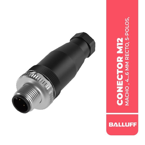 BCC06YA CONECTOR M12X1- MACHO , 4...6 MM RECTO, 5-POLOS, A-CODED,BCC BCC M435-0000-2A-000-41X575-000