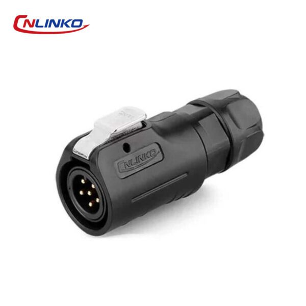 CONECTOR MACHO 6 PIN, M12, SERIE LP-12, IP67, CNLINKO