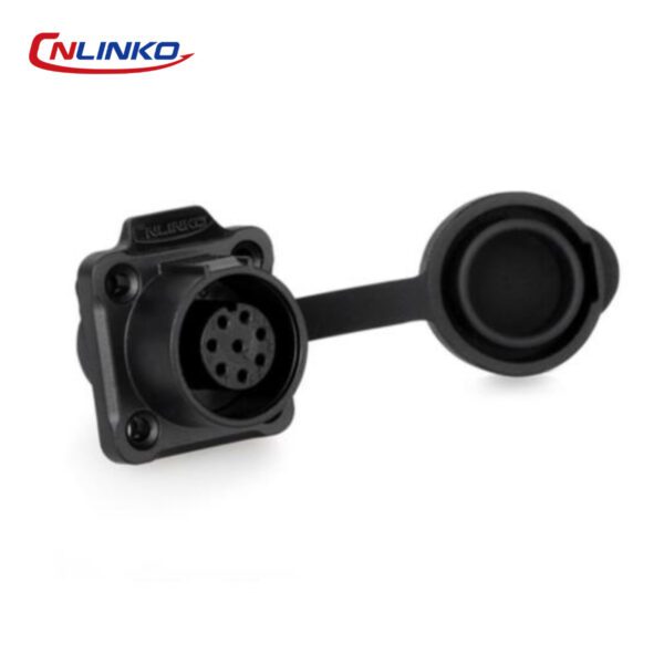 CONECTOR HEMBRA 8 PIN, M12, MONTAJE EN PANEL, REDONDO, SERIE LP-12, IP67, CNLINKO