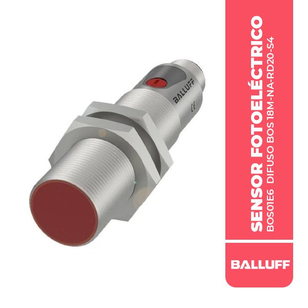 BOS01E6 SENSOR FOTOELÉCTRICO DIFUSO BOS 18M-NA-RD20-S4