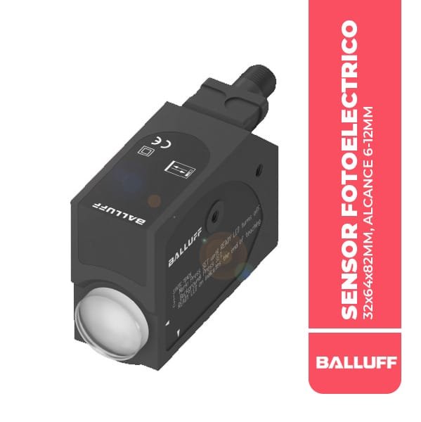 BKT0001 SENSOR FOTOELECTRICO 32x64x82MM, ALCANCE 6-12MM, TENSION 1-5.5V, PNP/NPN-NA/NC, CONECTOR M12, 0-30VDC