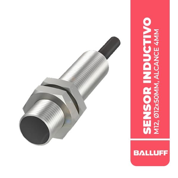 BES05ZM SENSOR INDUCTIVO, M12, Ø12x50MM, ALCANCE 4MM, SIN POLARIZAR CONTACTO NA, CABLE 2M, 10-300VDC/20-265VAC, IP67