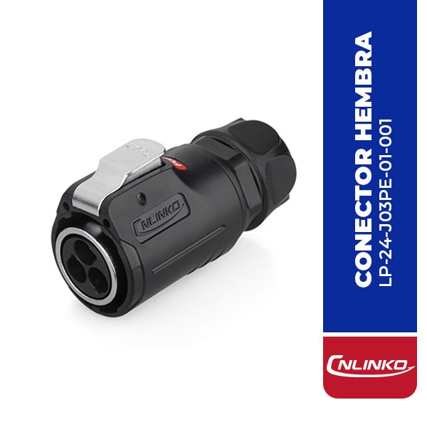 LP-24-J03PE-01-001 CONECTOR HEMBRA 3 PIN, M24, SERIE LP-24, IP67