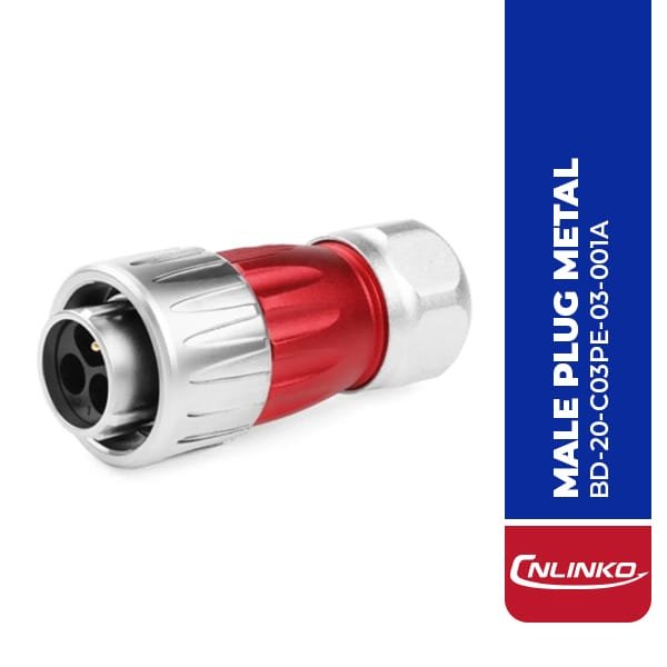 BD-20-C03PE-03-001A BD-20 3PIN MALE PLUG METAL