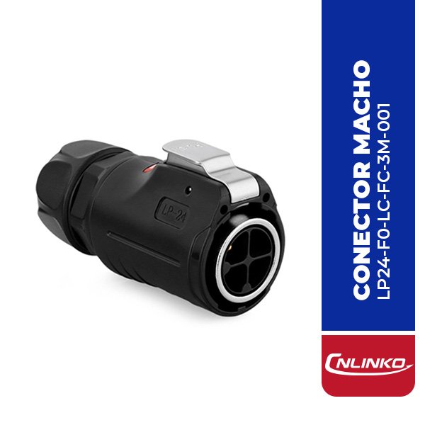 LP-24-C04PE-01-001 CONECTOR MACHO 4 PIN, M24, SERIE LP-24, IP67