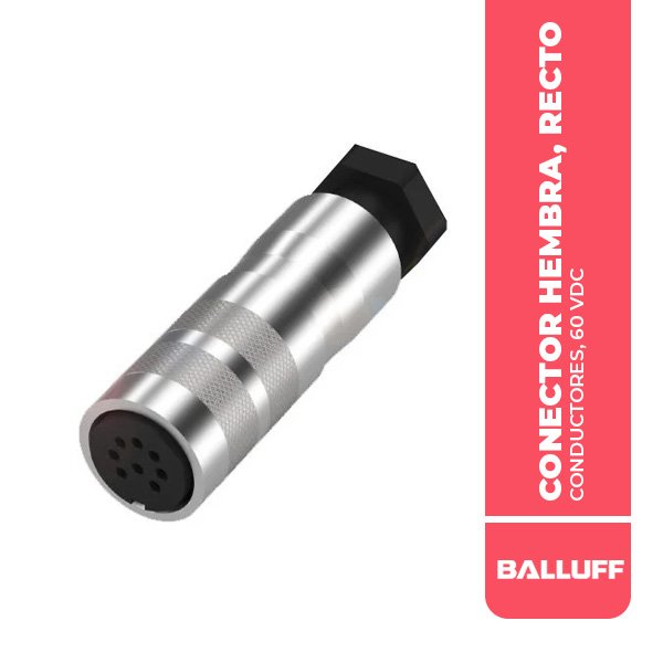 BCC00TT CONECTOR M16x0.75 HEMBRA, RECTO, 8P, 8 CONDUCTORES, 60 VDC / 60 VAC, 5A, IP67