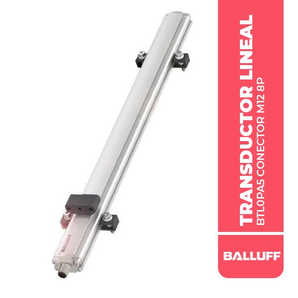 BTL0PA5 TRANSDUCTOR LINEAL DE PERFIL, CONECTOR M12 8P, SALIDA DE CORRIENTE ANALOGICA 4-20MA, RANGO 100MM, IP67