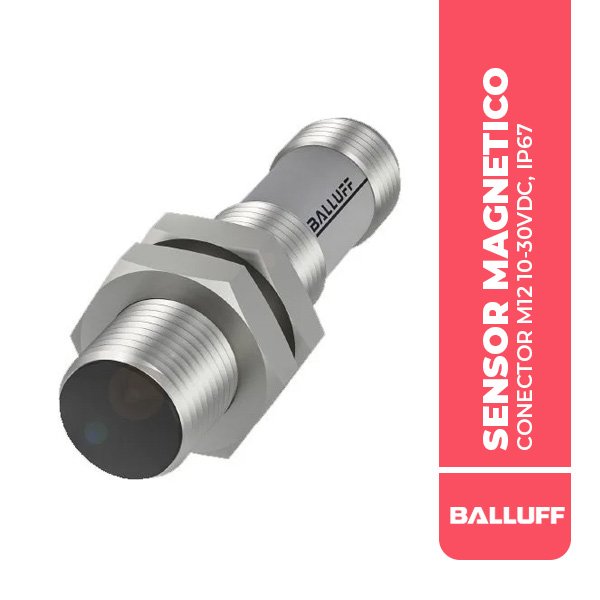 BMF0021 SENSOR MAGNETICO, M12, Ø12x50MM, CONECTOR M12 4P, COD.A, NPN NA, 10000HZ, 10-30VDC, IP67