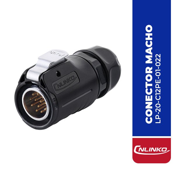 LP-20-C12PE-01-022 CONECTOR MACHO 12 PIN, M20, SERIE LP-20, IP67