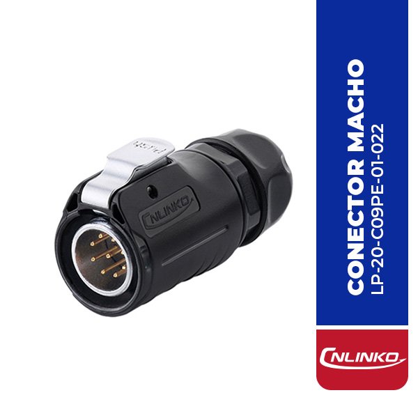 LP-20-C09PE-01-022 CONECTOR MACHO 9 PIN, M20, SERIE LP-20, IP67