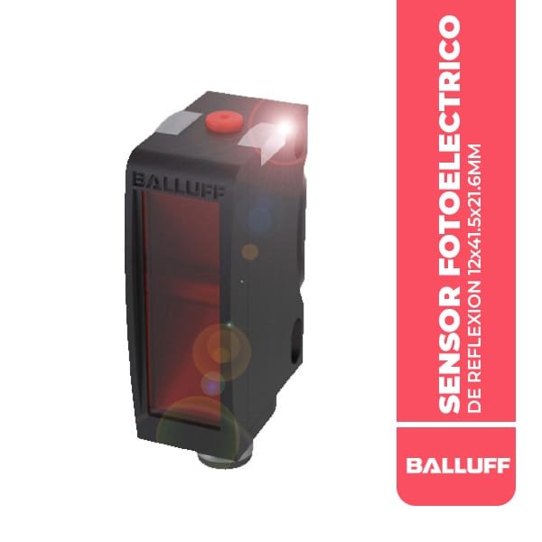 BOS01MN SENSOR FOTOELECTRICO DE REFLEXION 12x41.5x21.6MM, PNP-NA/NC, ALCANCE 0-4M, CONECTOR M8 3P, 10-30VDC