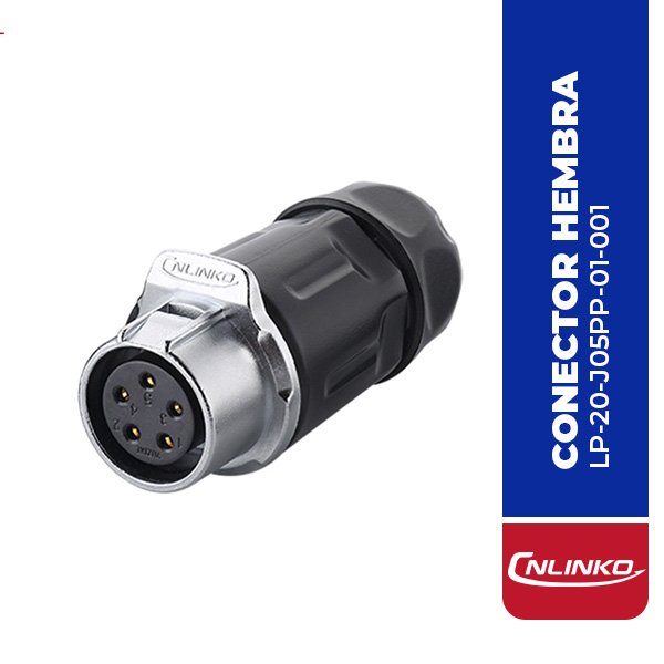 LP-20-J05PP-01-001 CONECTOR HEMBRA 5 PIN, M20, SERIE LP-20, IP67