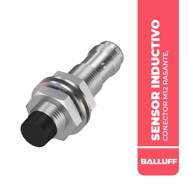 BES00UY SENSOR INDUCTIVO, M12, Ø12x50MM, ALCANCE 4MM, N/RASANTE, CONECTOR M12 4P, PNP NA, 2500HZ, 10-30VDC, IP68