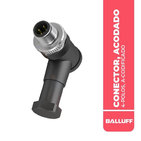 BCC06ZC M12X1-CONECTOR, ACODADO, 4-POLOS, A-CODIFICADO BCC M444-0000-2A-000-41X475-000