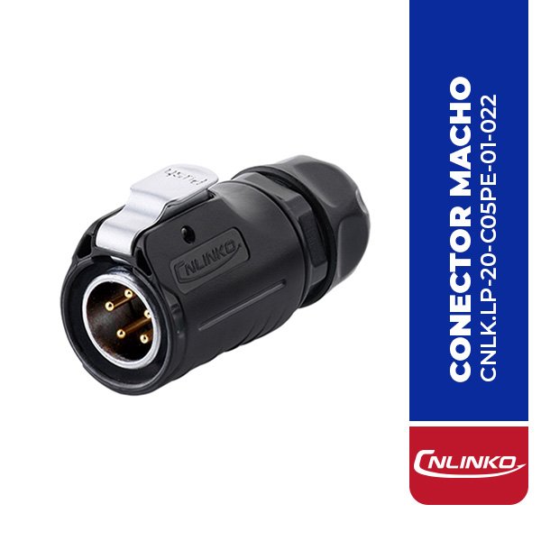 CNLK.LP-20-C05PE-01-022 CONECTOR MACHO 5 PIN, M20, SERIE LP-20, IP67