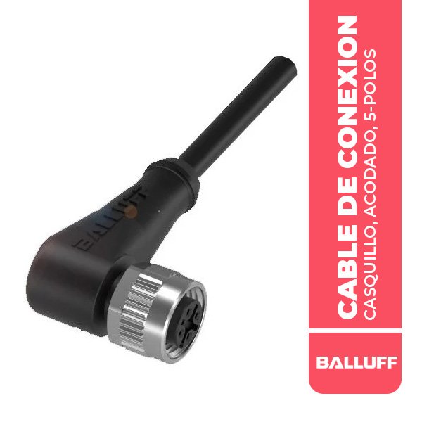 BCC0330 CABLE DE CONEXION M12X1-CASQUILLO, ACODADO, 5-POLOS, 10 M BCC M425-0000-1A-003-PX0434-100