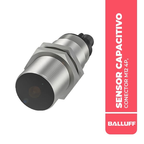BCS004U SENSOR CAPACITIVO, M30, Ø30x87MM, CONECTOR M12 4P, NPN-NA/NC, RASANTE, ALCANCE 1-20MM, 10-35VDC, IP66