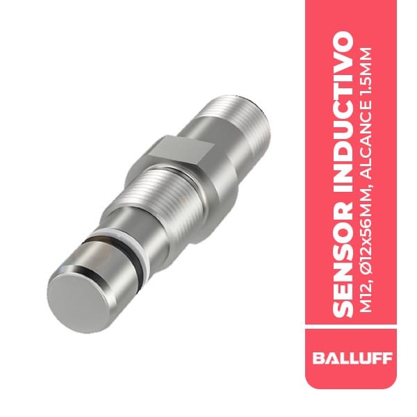 BHS004L SENSOR INDUCTIVO, M12, Ø12x56MM, ALCANCE 1.5MM, CONECTOR M12 4P, RASANTE, NAMUR, 1000 HZ, 7.7-9VDC, IP68