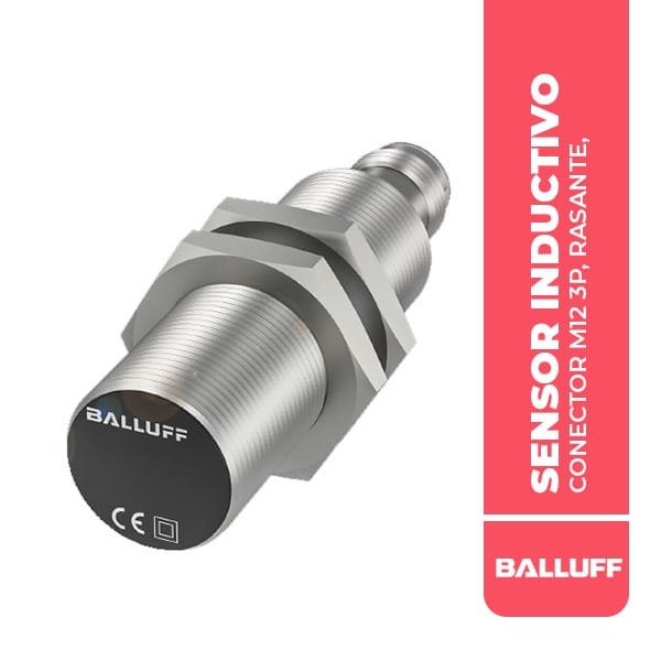 BES0086 SENSOR INDUCTIVO, M18, Ø 18x66MM, ALCANCE 5MM, CONECTOR M12 3P, RASANTE, PNP NA, 10-30VDC, 2000HZ, IP68