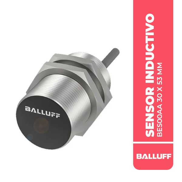 BES00AA SENSOR INDUCTIVO, BES M30MI-PSC15B-BV02, Ø 30 X 53 MM, 15MM, 2M, RASANTE, PNP N/O, 3P, 100HZ, 10….30 VDC,IP67