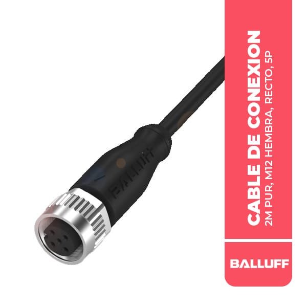 BCC032F CABLE DE CONEXION 2M PUR, M12 HEMBRA, RECTO, 5P, 4 CONDUCTORES, COD-A, 250VDC/250VAC, 4A, IP67, IP68, IP69K