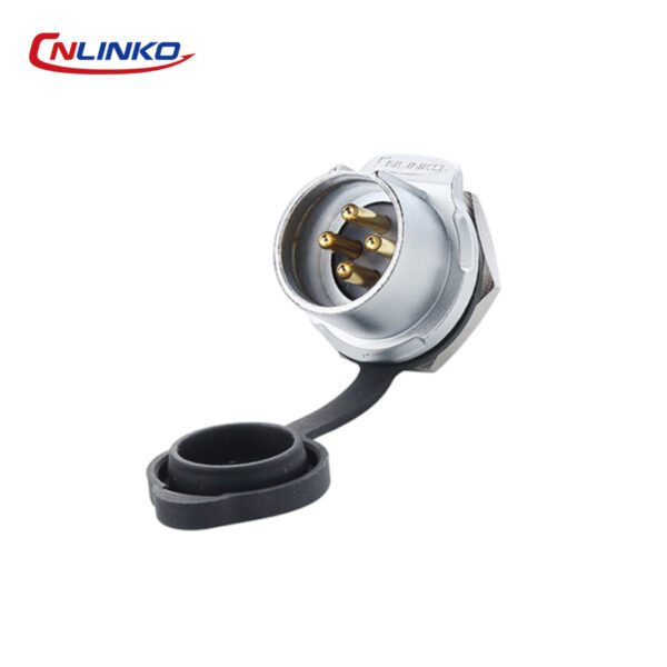 LP-20-C04SX-03-101 CONECTOR MACHO 4 PIN, M20, MONTAJE EN PANEL, REDONDO, SERIE LP-20, IP67