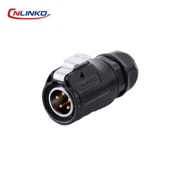 LP-20-C05SX-03-401 CONECTOR MACHO 5 PIN, M20, MONTAJE EN PANEL, CON BRIDA CUADRADO, SERIE LP-20, IP67