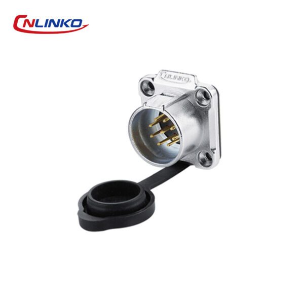 LP-20-C09SX-03-401 CONECTOR MACHO 9 PIN, M20, MONTAJE EN PANEL, CON BRIDA CUADRADO, SERIE LP-20, IP67