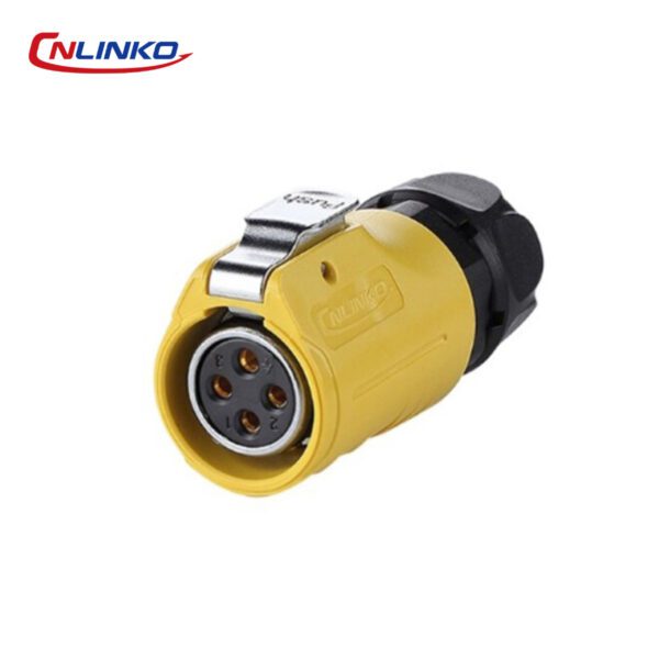 LP-20-J04PE-01-021 CONECTOR HEMBRA 4 PIN, M20, SERIE LP-20, IP67, AMARILLO