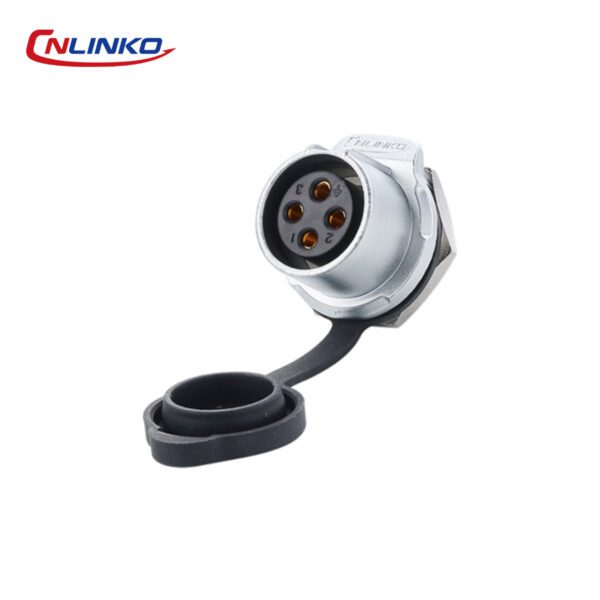 LP-20-J04SX-03-101 CONECTOR HEMBRA 4 PIN, M20, MONTAJE EN PANEL, REDONDO, SERIE LP-20, IP67