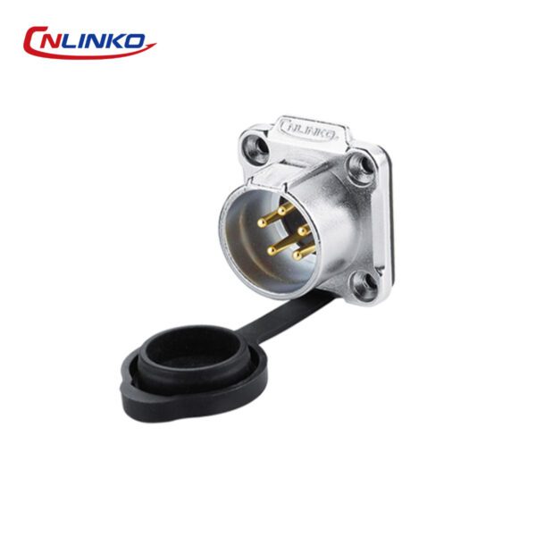 LP-20-J05SX-03-401 CONECTOR HEMBRA 5 PIN, M20, MONTAJE EN PANEL, CON BRIDA CUADRADO, SERIE LP-20, IP67