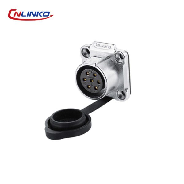 LP-20-J07SX-03-401 CONECTOR HEMBRA 7 PIN, M20, MONTAJE EN PANEL, CON BRIDA CUADRADO, SERIE LP-20, IP67