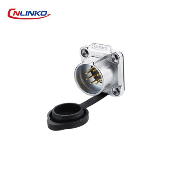 LP-20-J09SX-03-401 CONECTOR HEMBRA 9 PIN, M20, MONTAJE EN PANEL, CON BRIDA CUADRADO, SERIE LP-20, IP67