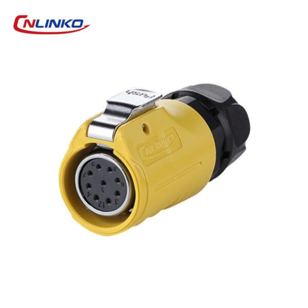 LP-20-J12PE-01-021 CONECTOR HEMBRA 12 PIN, M20, SERIE LP-20, IP67, AMARILLO