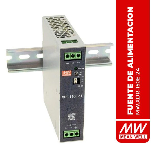 XDR-150E-24 FUENTE DE ALIMENTACION XDR, ENTRADA: 85-264VAC, SALIDA: 24VDC
