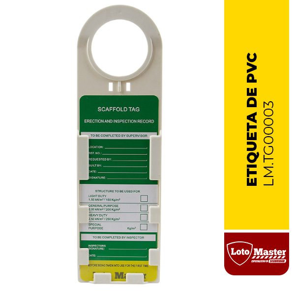 TG00003 ETIQUETA DE PVC PARA ANDAMIOS, 309x92x6MM