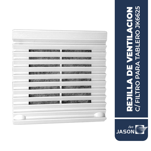 Rejilla de ventilación c/ filtro para tablero, 255X255MM