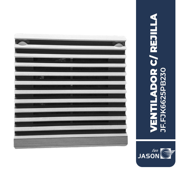 Ventilador c/ rejilla y filtro para tablero 255x255mm 320M3/H 220VAC