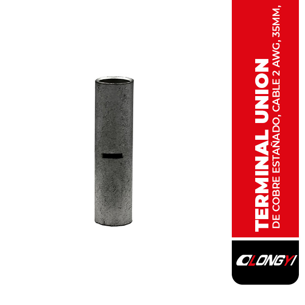 B-L35 TERMINAL UNION DE COBRE ESTAÑADO, CABLE 2 AWG, 35MM