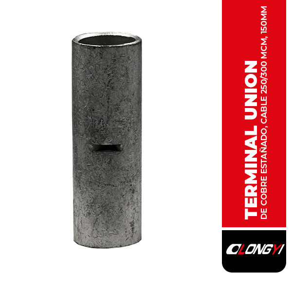 B-L150 TERMINAL UNION DE COBRE ESTAÑADO, CABLE 250/300 MCM, 150MM