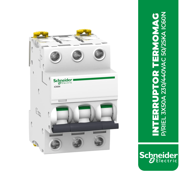 SE.A9F74350 INTERRUPTOR TERMOMAG P/RIEL 3X50A 230/440VAC 50/25KA IC60N