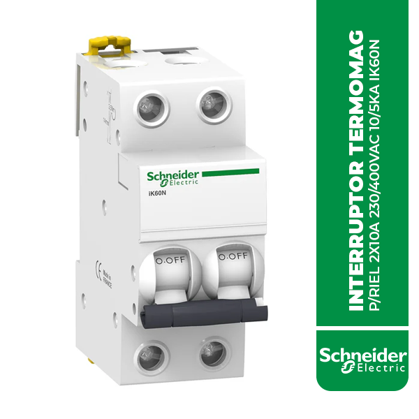 SE.A9K24210 INTERRUPTOR TERMOMAG P/RIEL 2X10A 230/400VAC 10/5KA IK60N