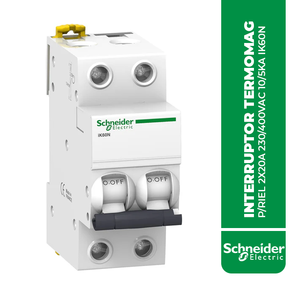A9K24220 INTERRUPTOR TERMOMAG P/RIEL 2X20A 230/400VAC 10/5KA IK60N