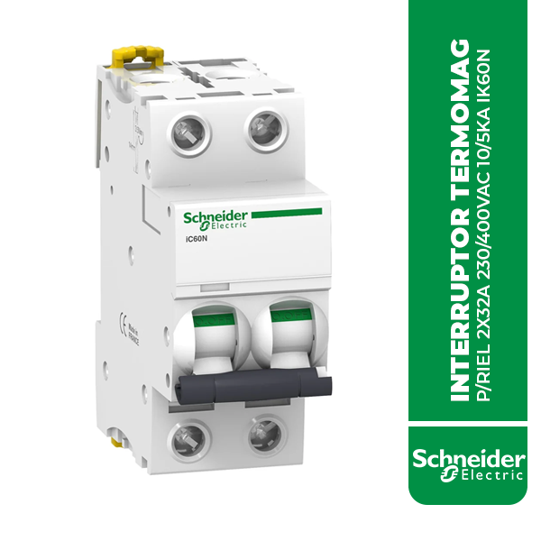 A9K24232 INTERRUPTOR TERMOMAG P/RIEL 2X32A 230/400VAC 10/5KA IK60N