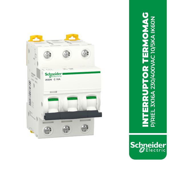 SE.A9K24316 INTERRUPTOR TERMOMAG P/RIEL 3X16A 230/400VAC 10/5KA IK60N