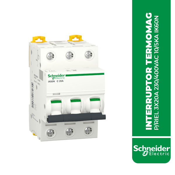 A9K24320 INTERRUPTOR TERMOMAG P/RIEL 3X20A 230/400VAC 10/5KA IK60N