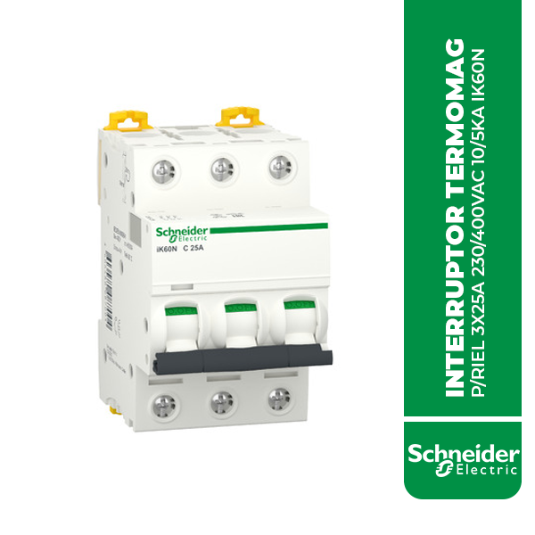SE.A9K24325 INTERRUPTOR TERMOMAG P/RIEL 3X25A 230/400VAC 10/5KA IK60N