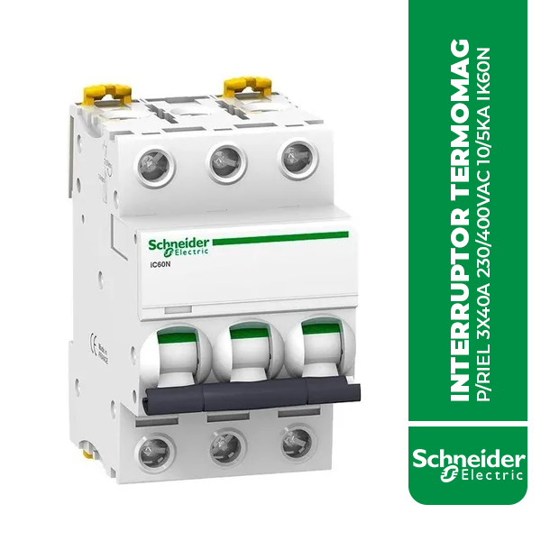 A9K24340 INTERRUPTOR TERMOMAG P/RIEL 3X40A 230/400VAC 10/5KA IK60N
