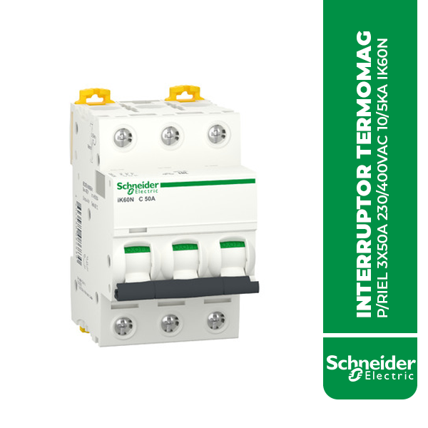 SE.A9K24350 INTERRUPTOR TERMOMAG P/RIEL 3X50A 230/400VAC 10/5KA IK60N